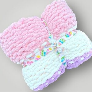 NWT Handmade Chunky Chenille Throw Blanket 50”x60”